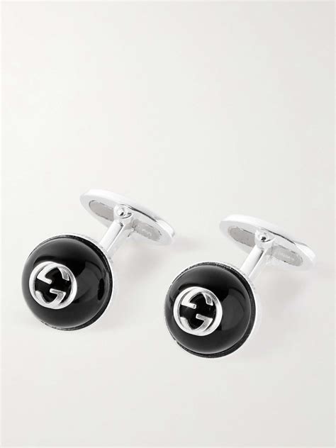 silver gucci cufflinks for men|Gucci marmont silver onyx.